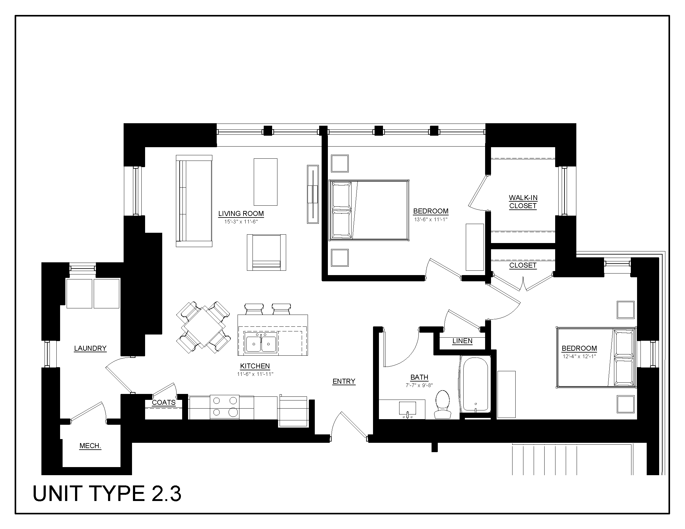 2 bedroom floorplan